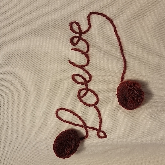 Embroidered love pompom sweater - Picture 2 of 4